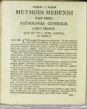Pars Prima. Pathologia Generalis