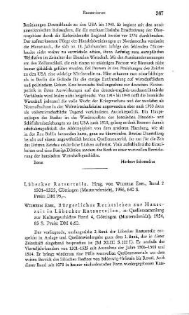 Lübecker Ratsurteile, hrsg. von Wilhelm Ebel, Bd. 2, 1501 - 1525 : Göttingen, Musterschmidt, 1956