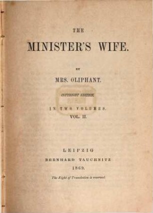 The minister's wife : in two volumes, 2
