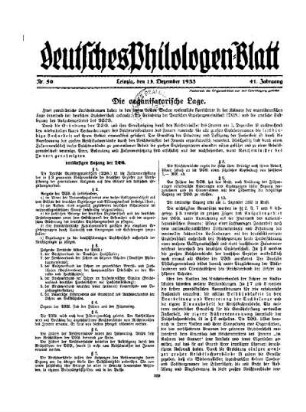 Die organisatorische Lage