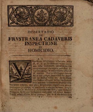 Dissertatio iuridica de frustranea cadaveris inspectione in homicidio