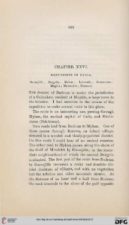 Chapter XXVI: Excursions in Caria