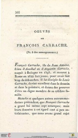 Oeuvre de François Carrache