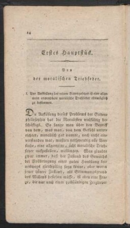 Erstes Hauptstück . Von der moralischen Triebfeder.