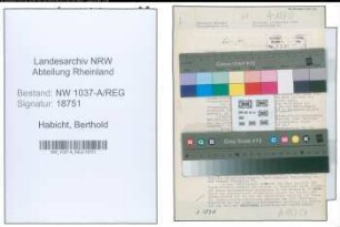 Entnazifizierung Berthold Habicht , geb. 00.00.0000 (Verw.Inspektor)
