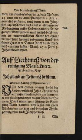Auff Liechtmeß/ von der reinigung Marie ...