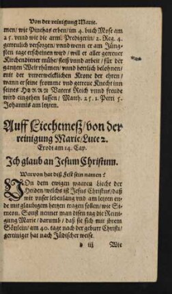 Auff Liechtmeß/ von der reinigung Marie ...