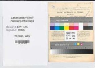 Entnazifizierung Willy Winand, geb. 10.08.1908 (Angest.)