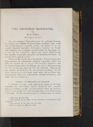 Ueber elektrolytische Gasentwicklung