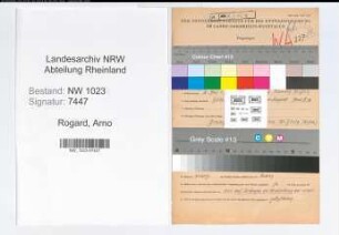 Entnazifizierung Arno Rogard , geb. 02.06.1895 (Lehrer)