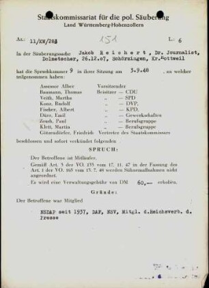 Reichert, Jakob, Dr.