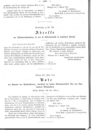 Beilagen zu Protokoll, 73. Sitzung