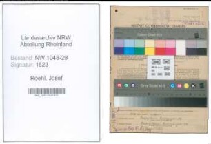 Entnazifizierung Josef Roehl , geb. 24.09.1890 (Beamter)