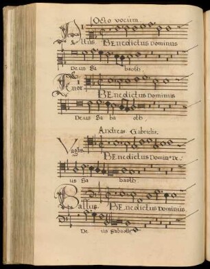 [Andreas Gabrielis:] Benedictus dominus deus Sabaoth