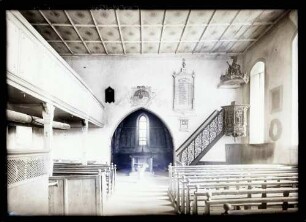 Kirche; Inneres gegen Osten 1737, Chor frühgotisch