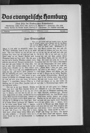 Zum Erntedankfest