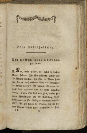 Erste Unterhaltung. Von der Bestellung eines Küchengartens.