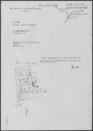 Leonberg: Visitationsbericht mit Pfarrbericht 1963