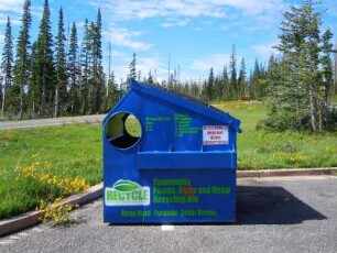 Recyclingcontainer im Cedar Breaks Naturschutzgebiet