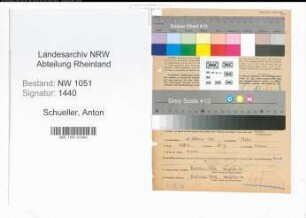 Entnazifizierung Anton Schueller , geb. 16.02.1892 (Kaufmann)