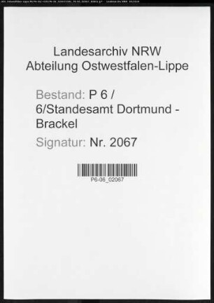 Namensverzeichnis Dortmund - Brackel, Todesfälle