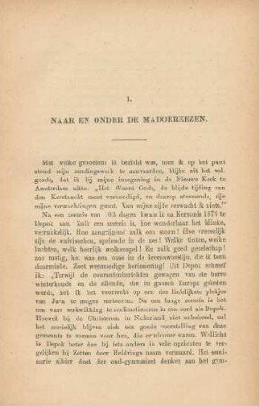 I. Naar en onder de Madoereezen