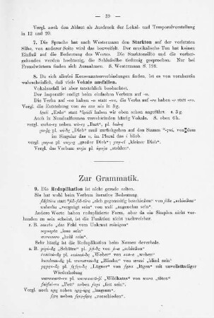 Zur Grammatik.