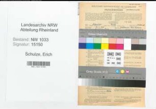 Entnazifizierung Erich Schulze , geb. 16.01.1905 (Lehrer)