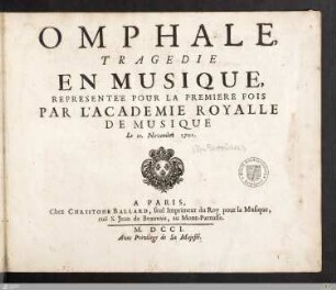 Omphale : tragédie en musique