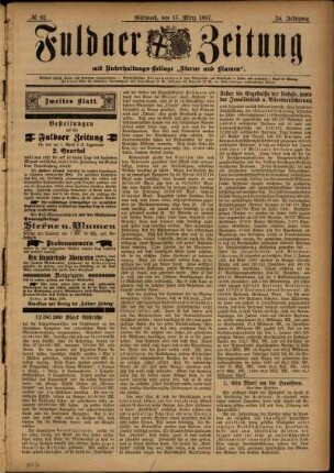 Zweite Ausgabe vom Mittwoch, den 17. März 1897.