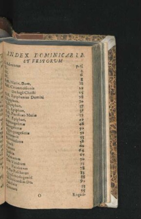 Index Dominicarum Et Festorum.