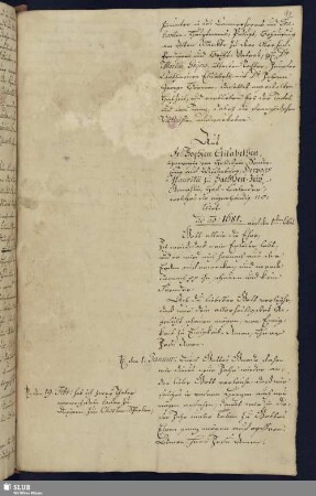 Aus Fr. Sophien Elisabethen... Calender 1681-1682