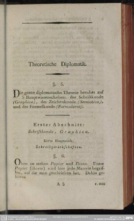 Erster Abschnitt: Schriftkunde, Graphica