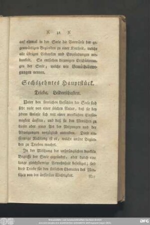 Sechszehntes Hauptstück. Triebe. Leidenschaften.