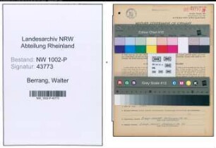 Entnazifizierung Walter Berrang , geb. 16.05.1916 (Polizeianwaerter)