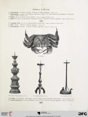 Arbeiten in Bronze (Nr. 31-72)