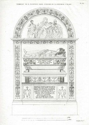 Grafik "Tombeau de B. Patritius dans L' Eglise de la Minerve, a Rome"