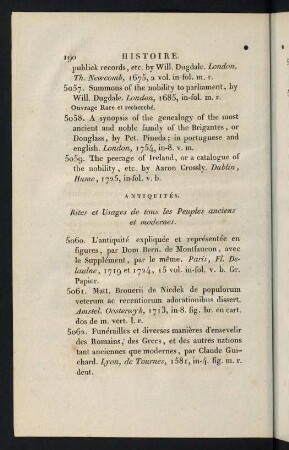 190-258, Antiquités - Histoire Littéraire