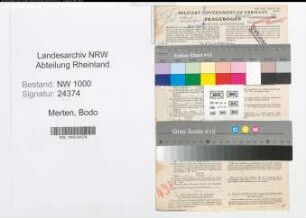 Entnazifizierung Bodo Merten, geb. 23.11.1919 (Kaufm.Angest.)