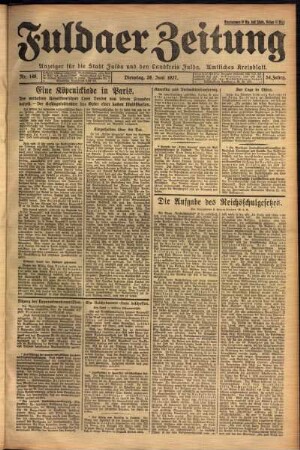 Ausgabe vom Dienstag, den 28. Juni 1927.