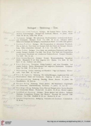 Steingut – Steinzeug – Ton (Nr. 1-15)