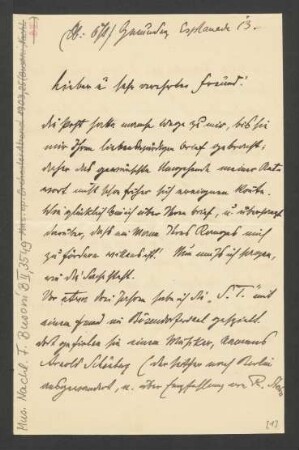 Brief an Ferruccio Busoni : 1903