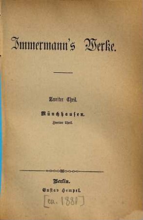 Immermann's Werke, 2. Münchhausen ; 2