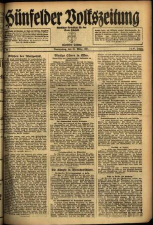 Ausgabe vom Donnerstag, den 31. März 1921.
