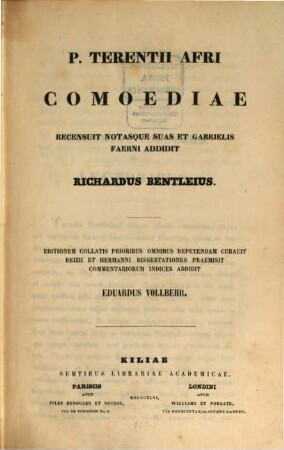 P. Terentii Afri Comoediae