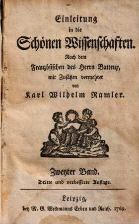 Einleitung in die Schönen Wissenschaften, 2