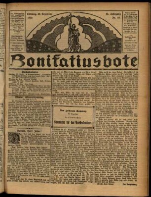 Erste Ausgabe vom Sonntag, den 20. Dezember 1925.