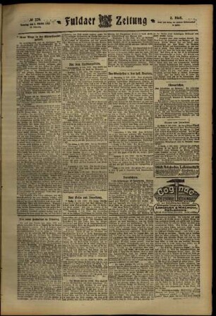 Dritte Ausgabe vom Samstag, den 05. Oktober 1912.