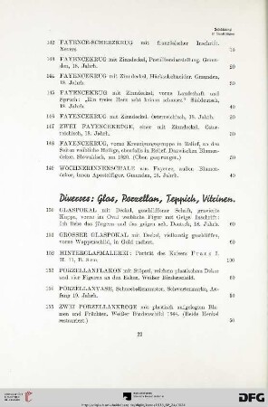 Diverses: Glas, Porzellan, Teppich, Vitrinen (Nr. 150-162)