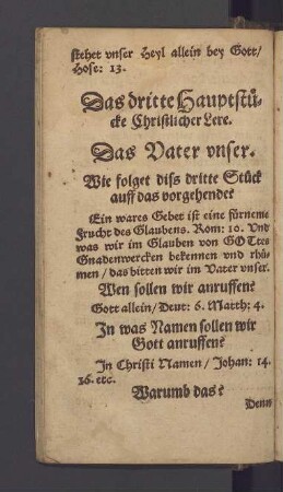 Das dritte Hauptstücke Christlicher Lere.